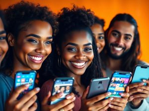 Vedete pe rețele sociale, postări online, telefoane inteligente